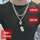 Ладанка Миколай Чудотворець та ланцюжок бісмарк сібний комплект 925 проби чорніння, фото 5