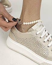 Кросівки з перлинами Tucino 371270 37 рожево-золотисті шкіра 36, фото 2
