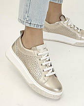 Кросівки з перлинами Tucino 371270 37 рожево-золотисті шкіра 36, фото 3