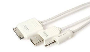 Кабель Techlink WiresMEDIA Apple 30p USB 2.0 + 3,5 мм Білий, фото 4