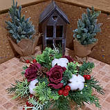 Декоративний дерев'яний будиночок — світильник (ліхтарик). 22 на 12.5 см, фото 6