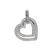 Срібні кулон Серця подвійне