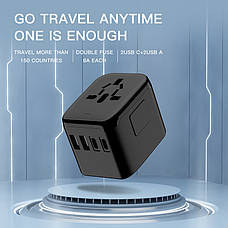 Універсальний адаптер для заряджання USB-A x2/USB-C x2 Travel Adapter, фото 2