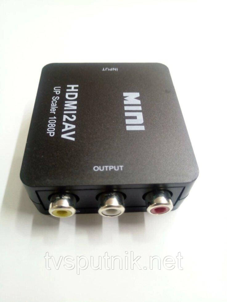 Конвертер-переходник из HDMI в AV / 3RCA тюльпаны