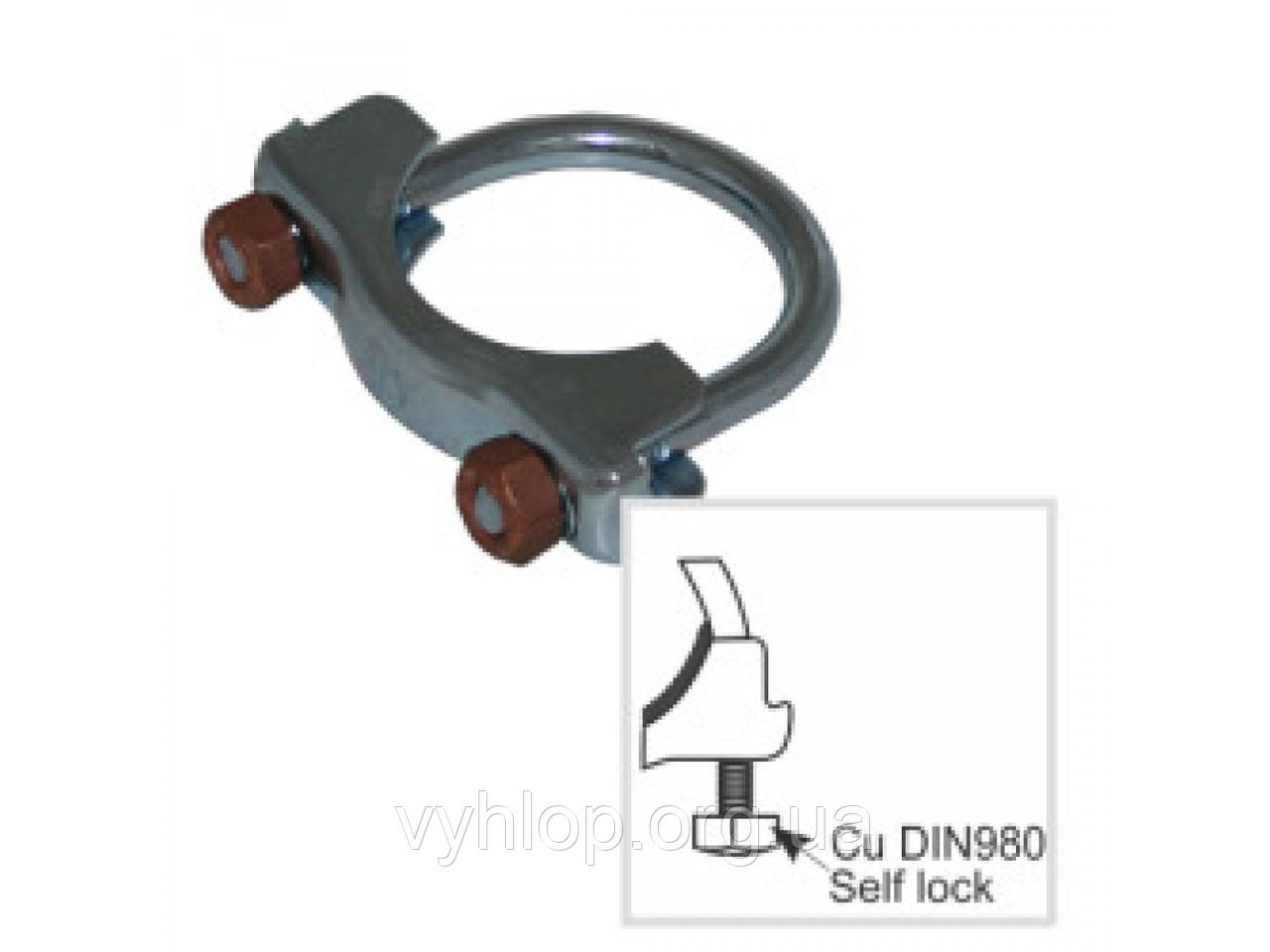 Хомут глушителя 921-951 Ford M10 51,5 мм Cu Fischer (FA1)