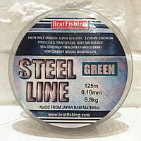 Шнур BratFishing Steel Line Green 125м 0,10мм 6,80кг