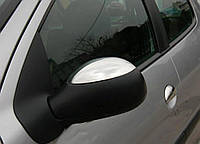 Накладки на зеркала (2 шт) OmsaLine - Итальянская нержавейка Peugeot 206 Avtoteam