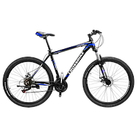 Велосипед Crossbile 27,5" Leader черно-синий, Синий, 17", 156-170 см