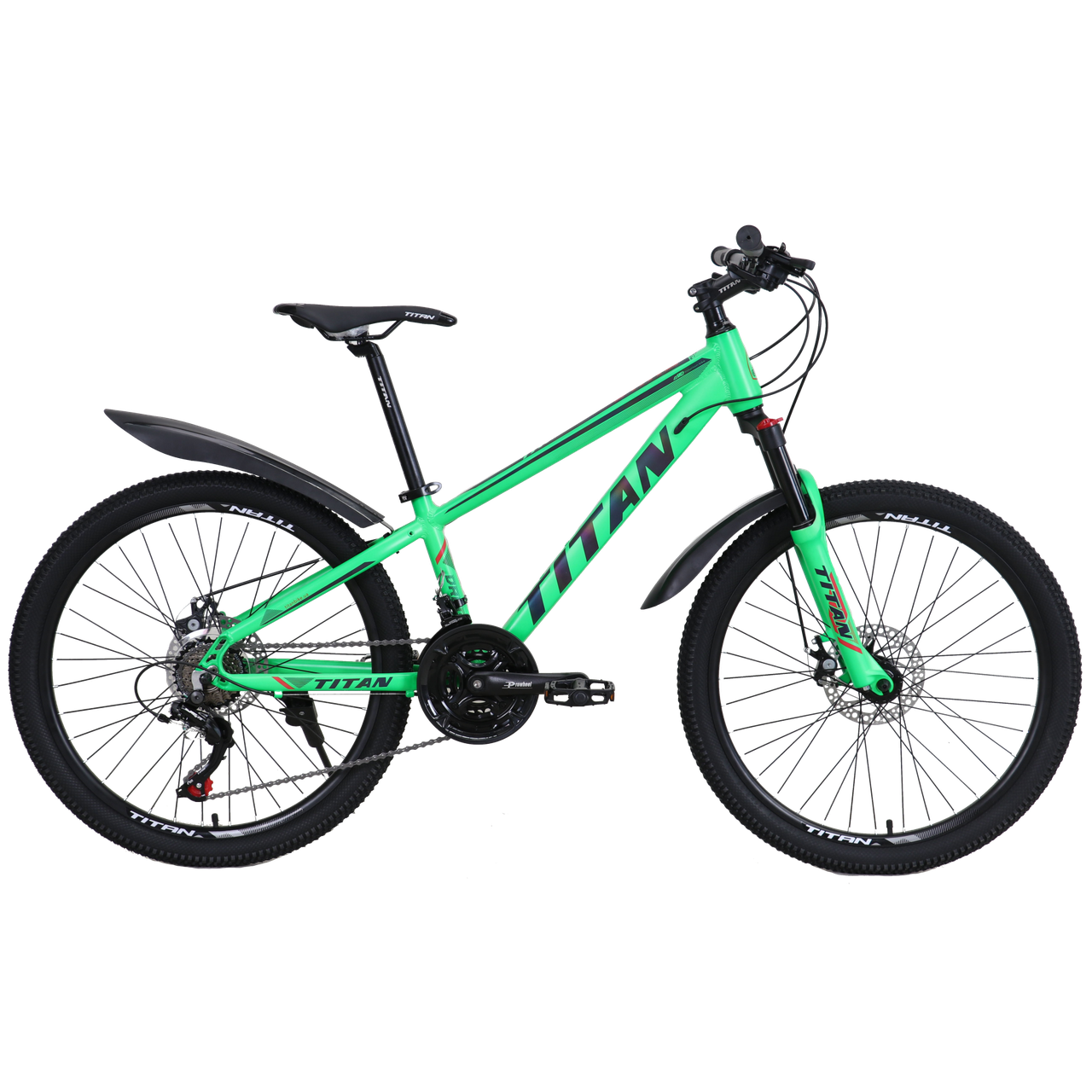 Дитячий велосипед Titan 24" Drag зелений, Зелений, 12", До 134 см