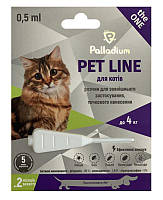 Palladium Pet Line the One Краплі на холку від бліх, кліщів та гельмінтів для котів до 4кг, 0,5мл