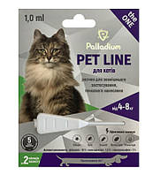 Palladium Pet Line the One Краплі на холку від бліх, кліщів та гельмінтів для котів 4-8кг, 1 мл