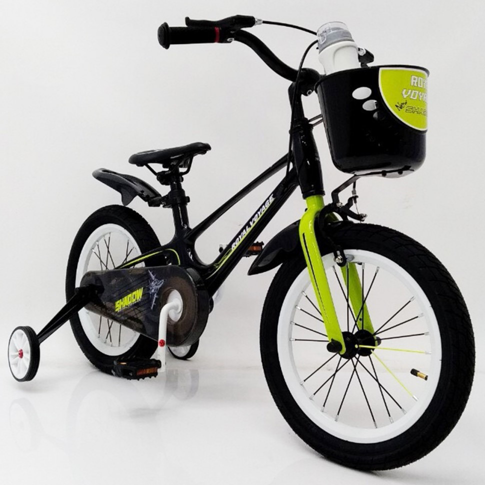 Дитячий велосипед Royal Voyage 16" Shadow чорно-зелений, Зелений
