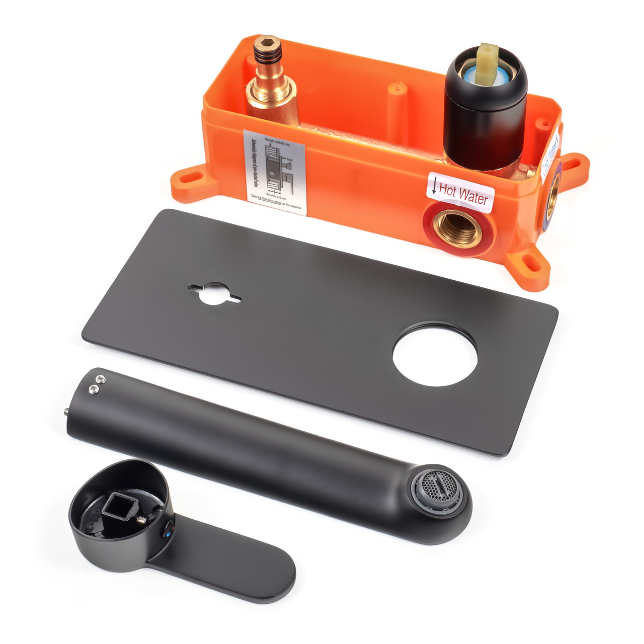 Змішувач для раковини прихованого монтажу SGRB-06 з пластиковим монтажним боксом.