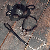 Комплект 2в1 маска кішки та нашийник з повідцем