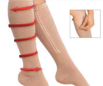 Компресійні гольфи на змійці Zip Sox S/M панчохи від варикозу, компресійні гетри (ST)