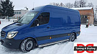 Бокові пороги Premium (2 шт., нерж.) d60, середня база Volkswagen Crafter 2006-2017рр. Avtoteam