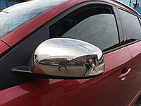 Накладки на дзеркала (2 шт., неірж.) OmsaLine - Італійська нержавійка Renault Fluence 2009 рр. Avtoteam