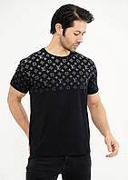 "S M " Louis Vuitton футболка мужская модная стильная черная Луи Витон брендовая коттон