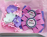 Набір подарунковий для дівчинки набор подарок именний заколки резинки, фото 4