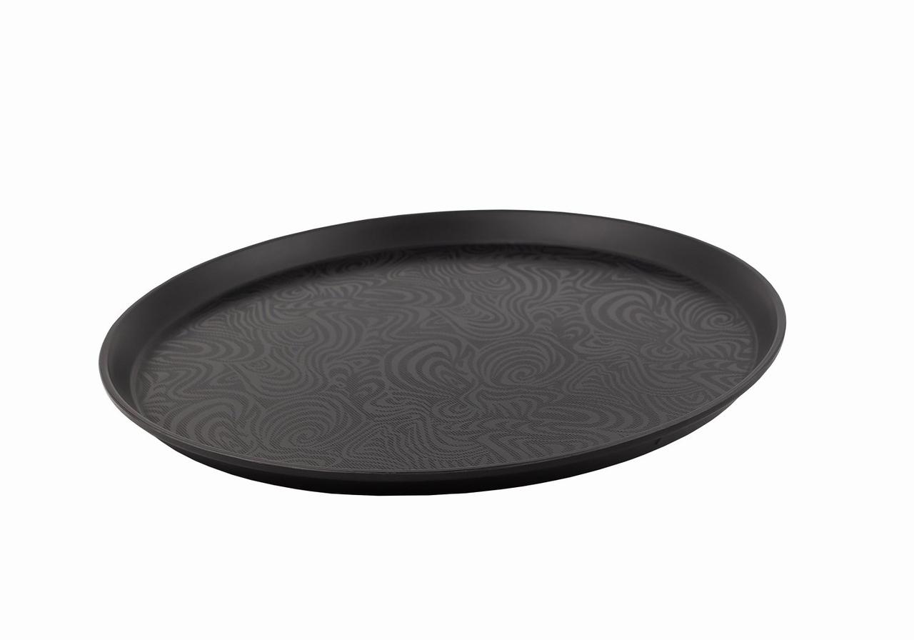 Таця кругла чорна з візерунком One Chef 40.5 см - фото 1 - id-p2095155660