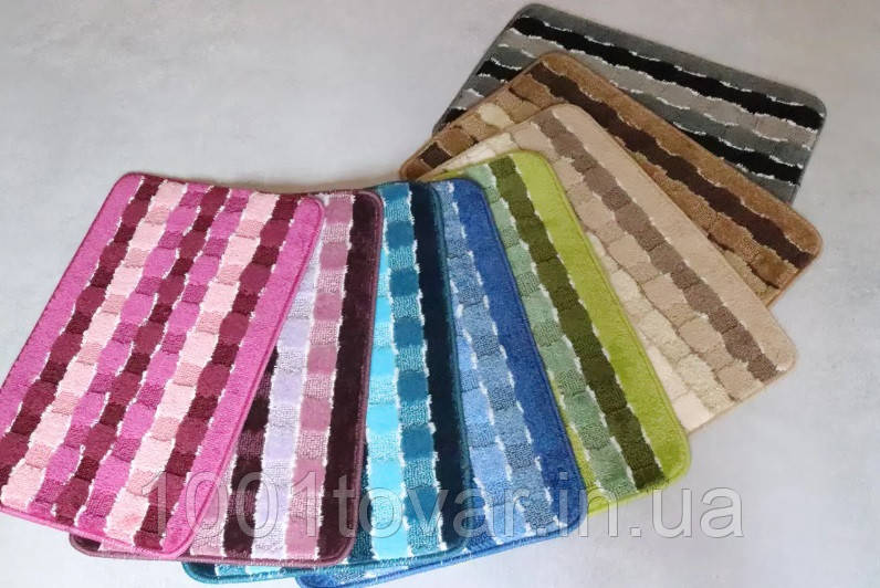 Одинарний килимок у ванну Vonaldi 60х40 см. в асортименті Кубики, фото 1