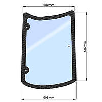Cтекло заднее боковое правое (h-902, L-695x580) DF244DHXC
