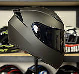 Мотошолом чорний матовий із тонованими склом, фото 4