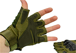 Тактичні рукавички Protect Armor Caoutch OLIV безпалі олива