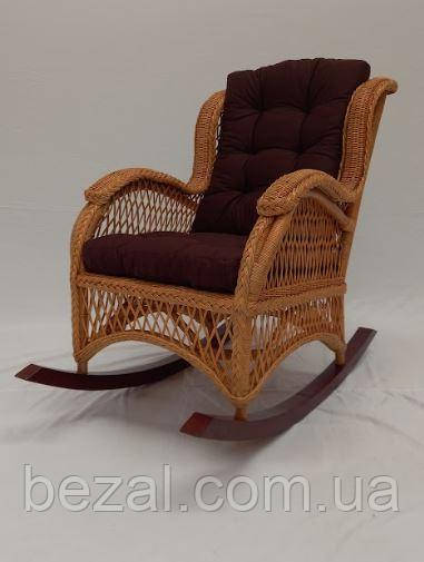 Крісло-гойдалка плетена з натурального ротанга для дому, тераси, балкона.