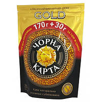 Кава Чорна Карта Gold розчинна 200 грам у м'якій упаковці