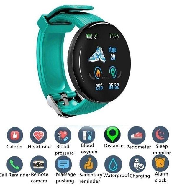 Потрібна заміна акумулятора. Смарт годинник D18G з Bluetooth 4.0, монітор серцевого ритму, монітор сну, крокомір, IP67