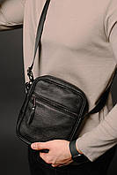Новинка! Сумка-мессенджер из натуральной кожи, сумка через плечо мужская SKILL Zero (черная)