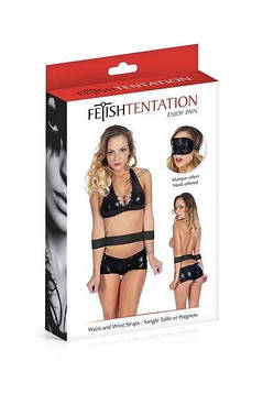 Фіксатор для талії і рук Fetish Tentation Waist and Wrist Straps з маскою на очі, фото 3