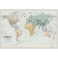 Карта настенная ИПТ Мир 60х88см Мир вокруг нас 1:40 000 000 бумажная ламинированная 954411