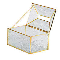 LUGI Салфетница золотая Кристаллы стекло и метал 19×8×12 см