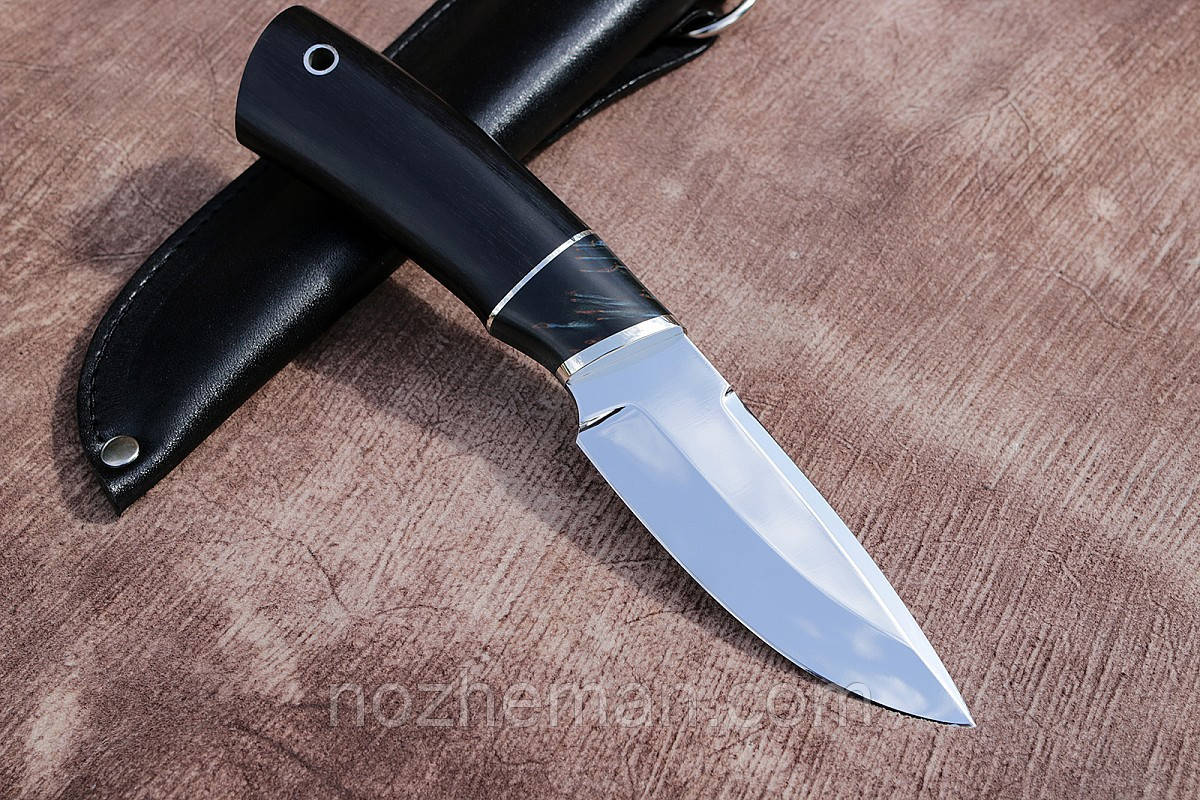 Нескладний ніж ручної роботи Малюк, мисливський ніж зі сталі n690/60 HRC з чохлом у комплекті