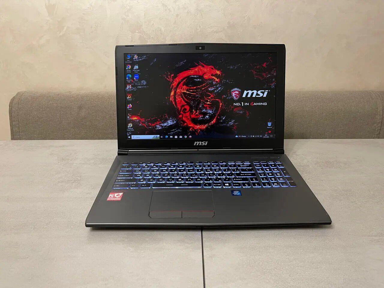 Б/в Ігровий ноутбук MSI GV62 8RD 15.6" 1920x1080| Core i5-8300H| 16 GB RAM| 480 GB SSD| GeForce GTX 1050 Ti 4GB