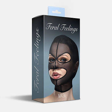 Маска сітка з відкритим ротом та очима Feral Feelings - Mask Black, фото 3