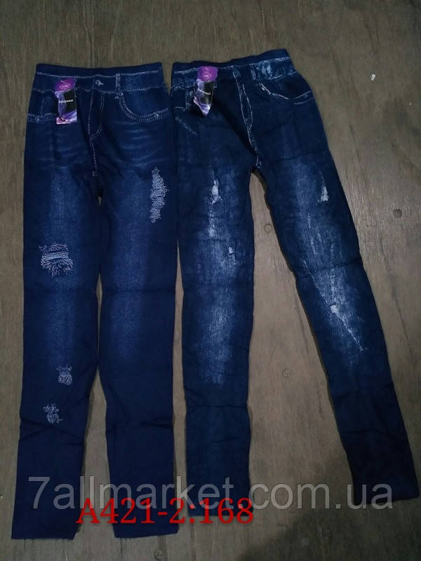 Жіночі лосини A421-2 jeans р.46-48 "Алія" недорого гуртом від прямого постачальника