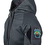Кофта Helikon-Tex URBAN TACTICAL HOODIE (FullZip), Melange Black/Grey, фото 9