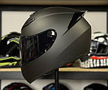 Мотошолом чорний матовий із тонованими склом, фото 2