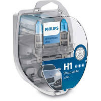 Автолампа Philips H1 WhiteVision Ultra +60%, 3700K, 2шт/блістер (12258WVUSM) - Вища Якість та Гарантія!