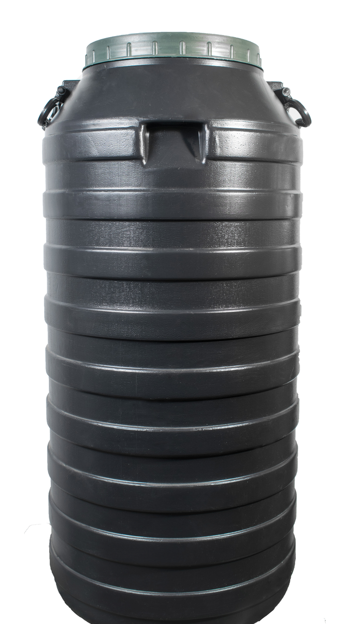 Бочка 100 л пластикова технічна чорна бідон широка горловина місткість для води