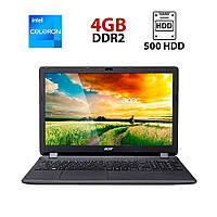 Ноутбук Б-класс Acer Aspire ES1-512 / 15.6" (1366x768) TN / Intel Celeron N2840 (2 ядра по 2.16 - 2.58 GHz) /