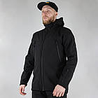 🔥 Костюм soft shell "Scout" (Черний) куртка + штани (непромокальний костюм, тактичний, військовий), фото 3