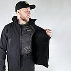 🔥 Костюм soft shell "Scout" (Черний) куртка + штани (непромокальний костюм, тактичний, військовий), фото 4
