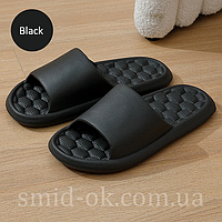 Шлепанцы летние пена черные 38-39 (стопа 23,5-24см) EVA Cube Design тапки массажные black 40-41 (стопа 24,5- 25 см)