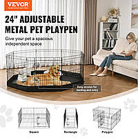 VEVOR Puppy Playpen 8-piece Puppy Run 609.6cm High Pet Playpen with 600D Oxford Fabric Floor Mat Dog Playpen