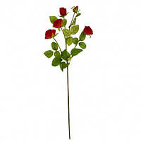 Роза "Мирабель", цвет красный, 56см. пластик, ткань, (9023-043)