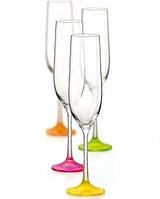 Набор бокалов для шампанского 190 мл 4 шт Neon frozen Bohemia 40729/190S/D4896 h